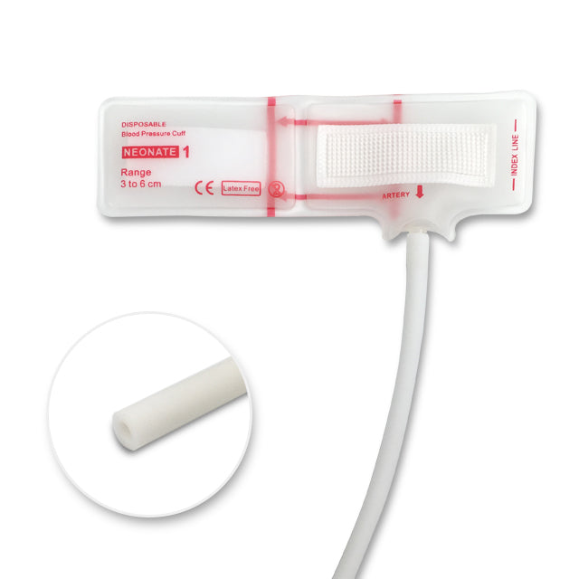 NIBP Cuff, Neonate #1 (3-6cm), Single Tube, without Connector, Disposable (Box of 10)