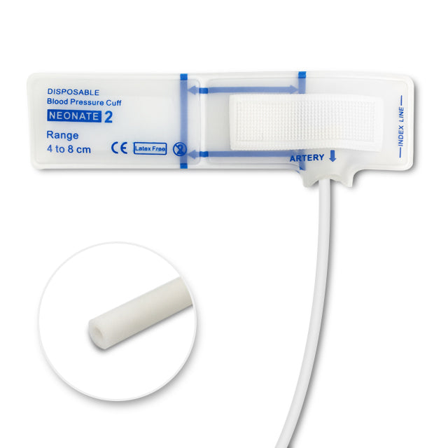 NIBP Cuff, Neonate #2 (4-8cm), Single Tube, without Connector, Disposable (Box of 10)