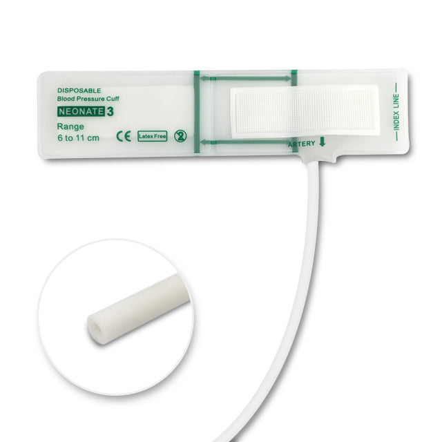 NIBP Cuff, Neonate #3 (6-11cm), Single Tube, without Connector, Disposable (Box of 10)