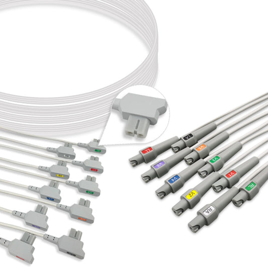 GE Healthcare ECG Leadwire, 10 lead, Multi-Link, Universal, 0.9m , AHA, Reusable