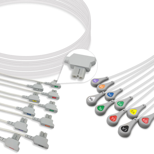 GE Healthcare ECG Leadwire, 10 lead, Multi-Link, Snap, 0.9m , AHA, Reusable