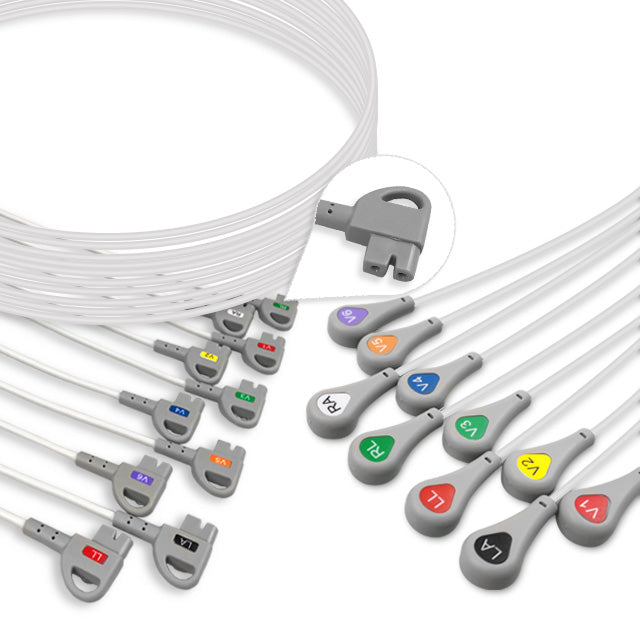 Philips ECG Leadwire, 10 lead, Snap, 0.9m , AHA, Reusable