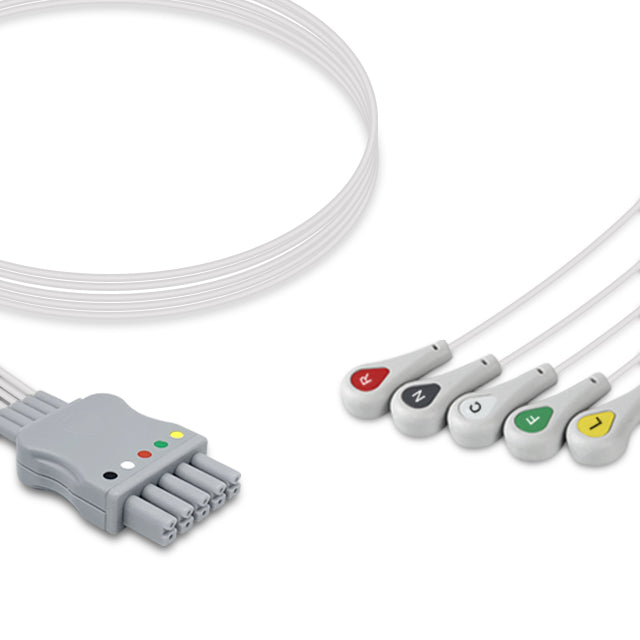 Mindray ECG Leadwire EL6502B, 5 lead, Mindray, Snap, 0.9m , IEC, Reusable