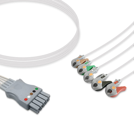 Mindray ECG Leadwire 0010-30-42906, 5 lead, Mindray, Grabber, 0.9m , AHA, Reusable