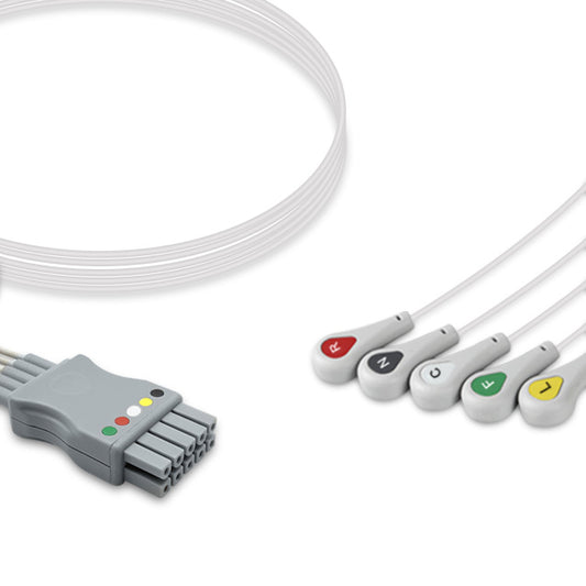 Mindray ECG Leadwire EL6802B, 5 lead, Mindray, Snap, 0.9m , IEC, Reusable