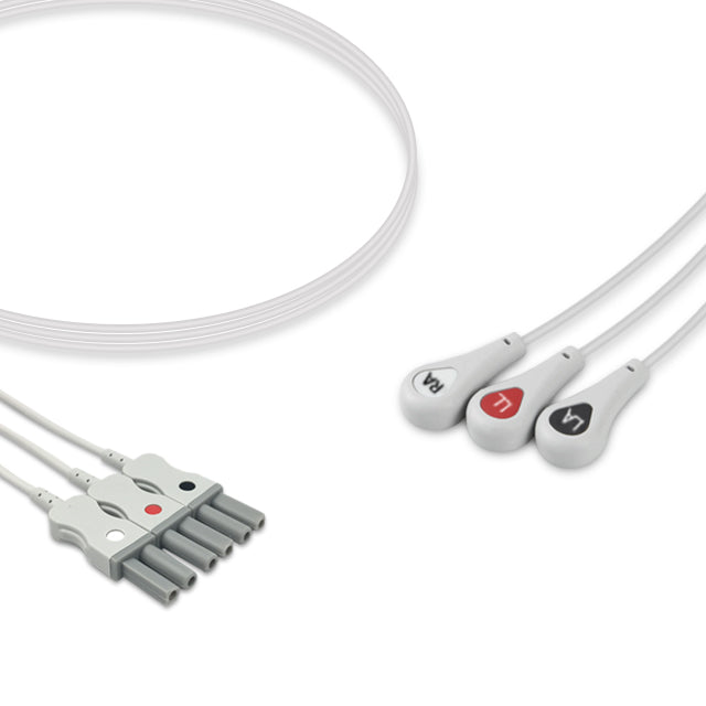 Spacelabs ECG Leadwire 700-0007-00, 3 lead, TruLink, Snap, 0.9m , AHA, Reusable