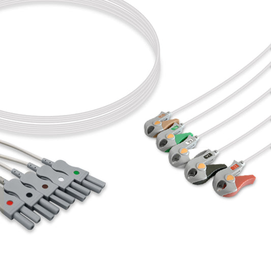 Spacelabs ECG Leadwire 700-0006-10, 5 lead, TruLink, Grabber, 0.9m , AHA, Reusable