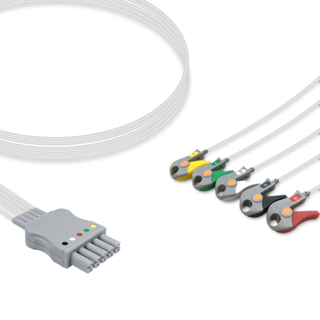 Siemens ECG Leadwire MP03413, 5 lead, Siemens Dual-Pin, Grabber, 0.9m , IEC, Reusable