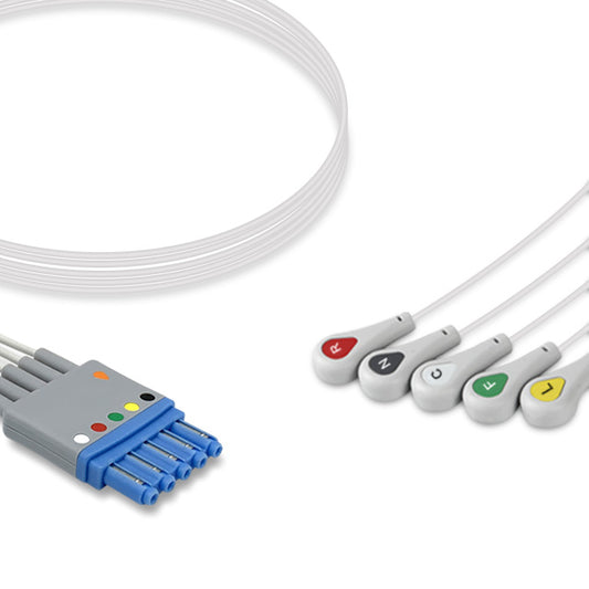 Siemens ECG Leadwire, 5 lead, Siemens CT, Snap, 0.9m , IEC, Reusable