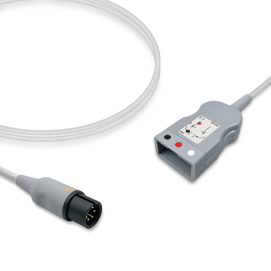 AAMI ECG Trunk Cable, 3 lead, 2.5m, AA Twin-Pin, AHA, Reusable