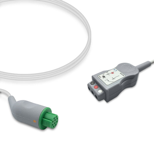 Datex ECG Trunk Cable, 3 lead, 2.5m, Din Safety, AHA, Reusable