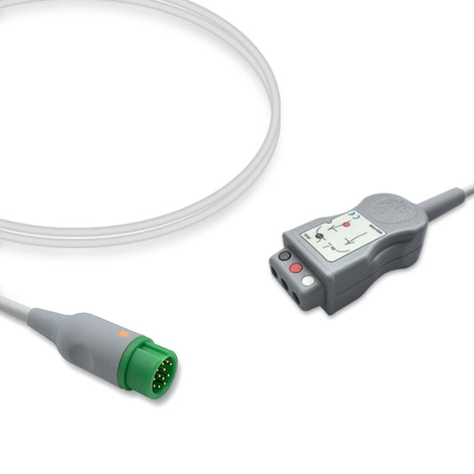 Mindray ECG Trunk Cable, 3 lead, 2.5m, Din Safety, AHA, Reusable