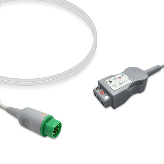 Siemens ECG Trunk Cable, 3 lead, 2.5m, Din Safety, AHA, Reusable