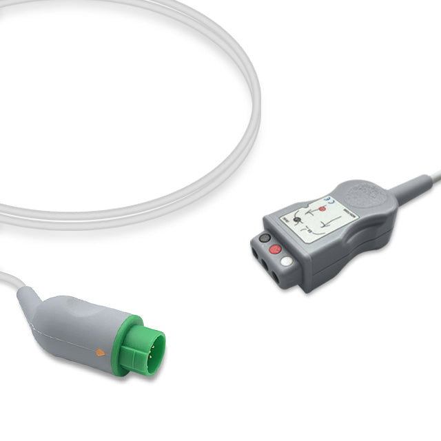 Schiller ECG Trunk Cable, 3 lead, 2.5m, Din Safety, AHA, Reusable