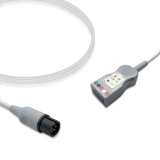 AAMI ECG Trunk Cable, 5 lead, 2.5m, Datascope, AHA, Reusable