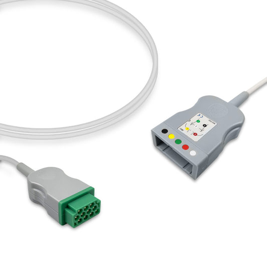 Marquette ECG Trunk Cable M1020541, 5 lead, 2.5m, Datex 300 series, IEC, Reusable