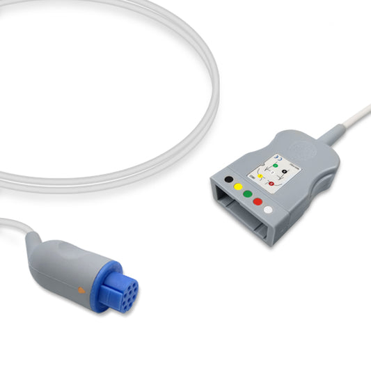 Datex Ohmeda ECG Trunk Cable 545301-HEL, 5 lead, 2.5m, Datex 300 series, With Resistance, IEC, Reusable