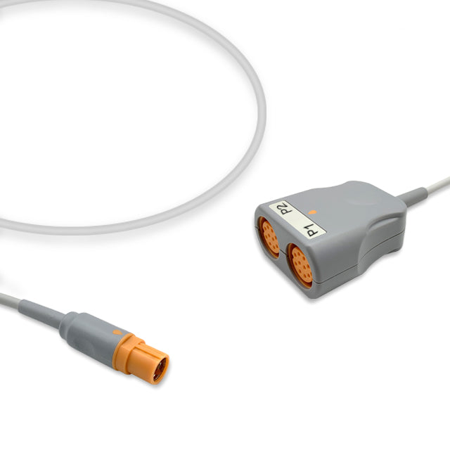 Draeger IBP Converter Cable 5588095, 2 channels, 0.3m, use with Siemens 10 Pin IBP cable, Reusable