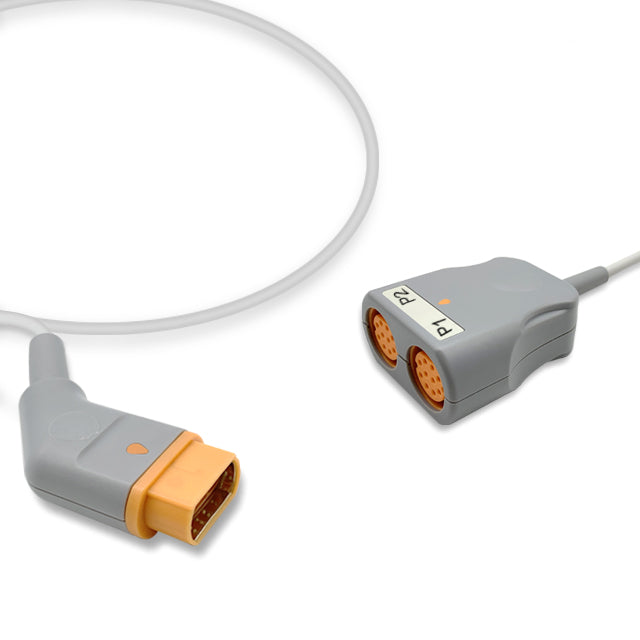 Draeger IBP Converter Cable 5731281, 2 channels, 0.3m, use with Siemens 10 Pin IBP cable, Reusable