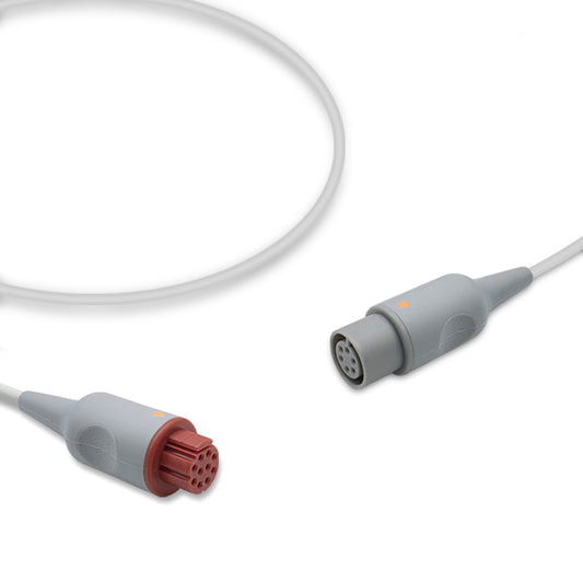 Datex IBP Converter Cable, 0.3m, use with AAMI 6 Pin IBP cable, Reusable