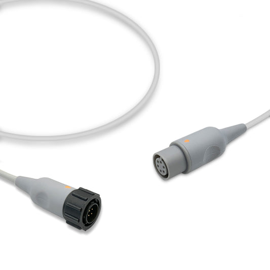 GE Healthcare IBP Converter Cable, 0.3m, use with AAMI 6 Pin IBP cable, Reusable