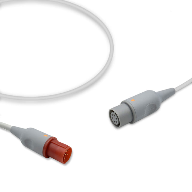 Hellige IBP Converter Cable, 0.3m, use with AAMI 6 Pin IBP cable, Reusable