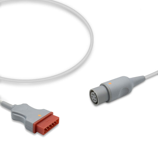 Marquette IBP Converter Cable, 0.3m, use with AAMI 6 Pin IBP cable, Reusable