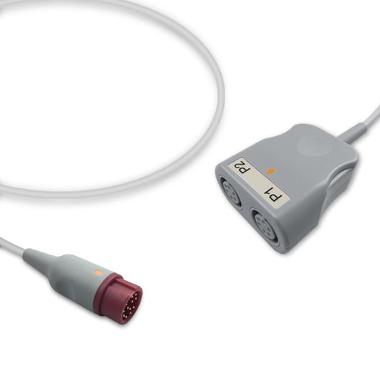 Mindray IBP Converter Cable IM2204, 2 channels, 0.3m, use with AAMI 6 Pin IBP cable, Reusable