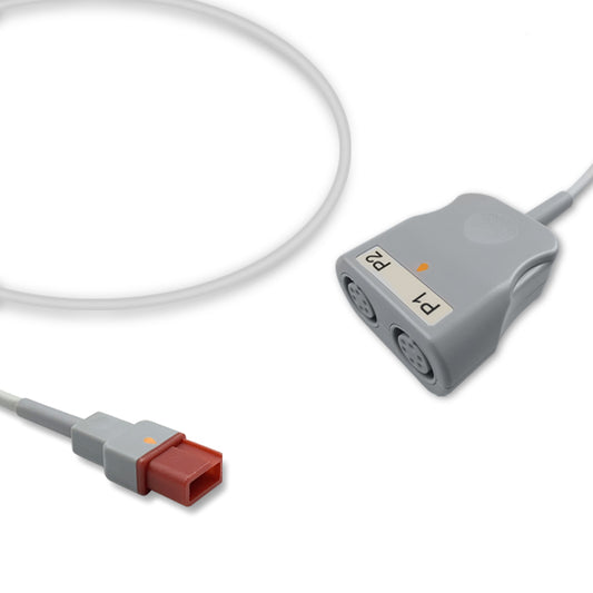 Spacelabs IBP Converter Cable 700-0028-00, 2 channels, 0.3m, use with AAMI 6 Pin IBP cable, Reusable