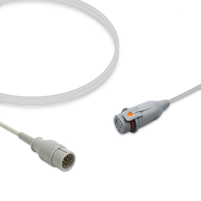 Comen IBP Adapter Cable, 4.0m, use with Argon/B.D. disposable transducer, Reusable