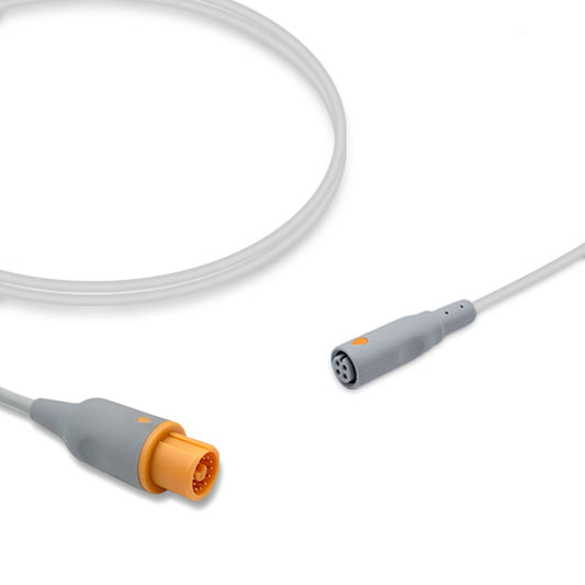 Fukuda Denshi IBP Adapter Cable, 4.0m, use with B.Braun disposable transducer, Reusable