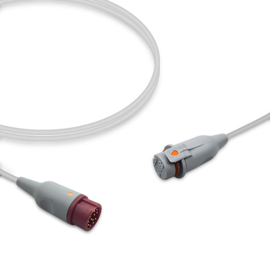 Datascope IBP Adapter Cable 001C-30-70757, 4.0m, use with Argon/B.D. disposable transducer, Reusable