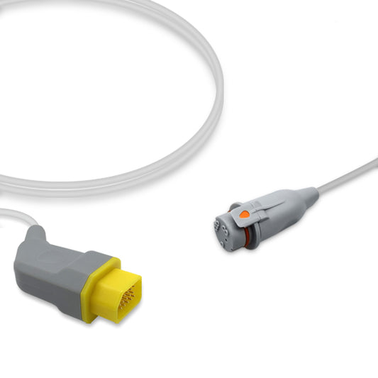 Nihon Kohden IBP Adapter Cable JP-900P, 4.0m, use with Argon/B.D. disposable transducer, Reusable