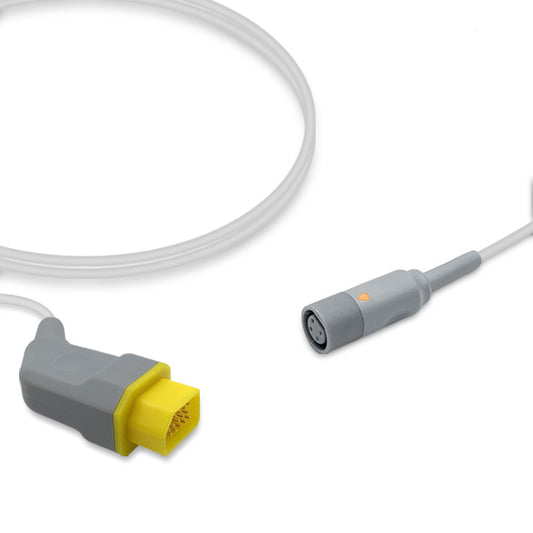 Nihon Kohden IBP Adapter Cable, 4.0m, use with Mindray disposable transducer, Reusable