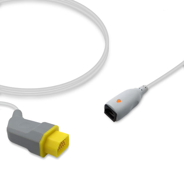 Nihon Kohden IBP Adapter Cable, 4.0m, Abbott/Medex disposable transducer, Reusable