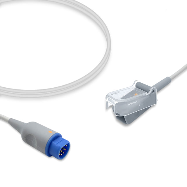 Siemens SpO2 Adapter Cable, 2.4m, use with Nellcor-Oxismart sensor, Reusable