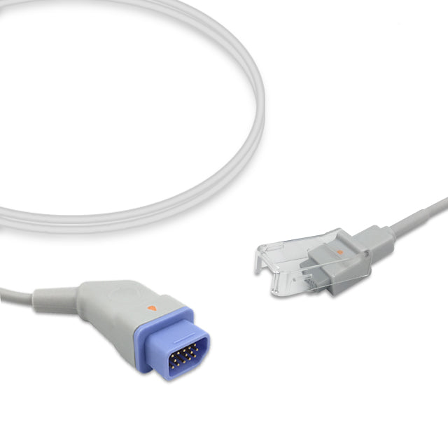 Nihon Kohden SpO2 Adapter Cable, 3.0m, use with Nellcor-Oxismart sensor, Reusable