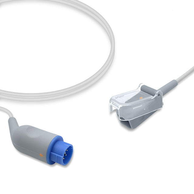 Emtel SpO2 Adapter Cable, 2.4m, use with Nellcor-Oxismart sensor, Reusable