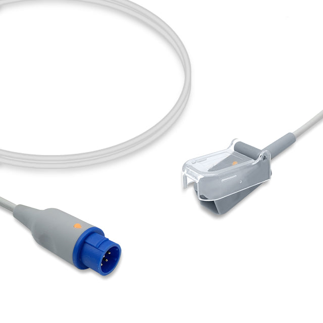 Mennen Medical SpO2 Adapter Cable, 2.4m, use with Nellcor-Oxismart sensor, Reusable